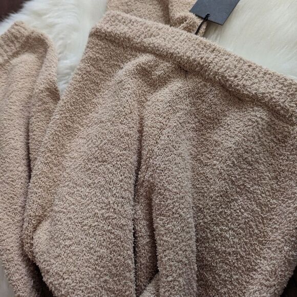 NWT Brave Soul teddy sherpa tan beige cream joggers lounge pants S Small - Picture 4 of 4